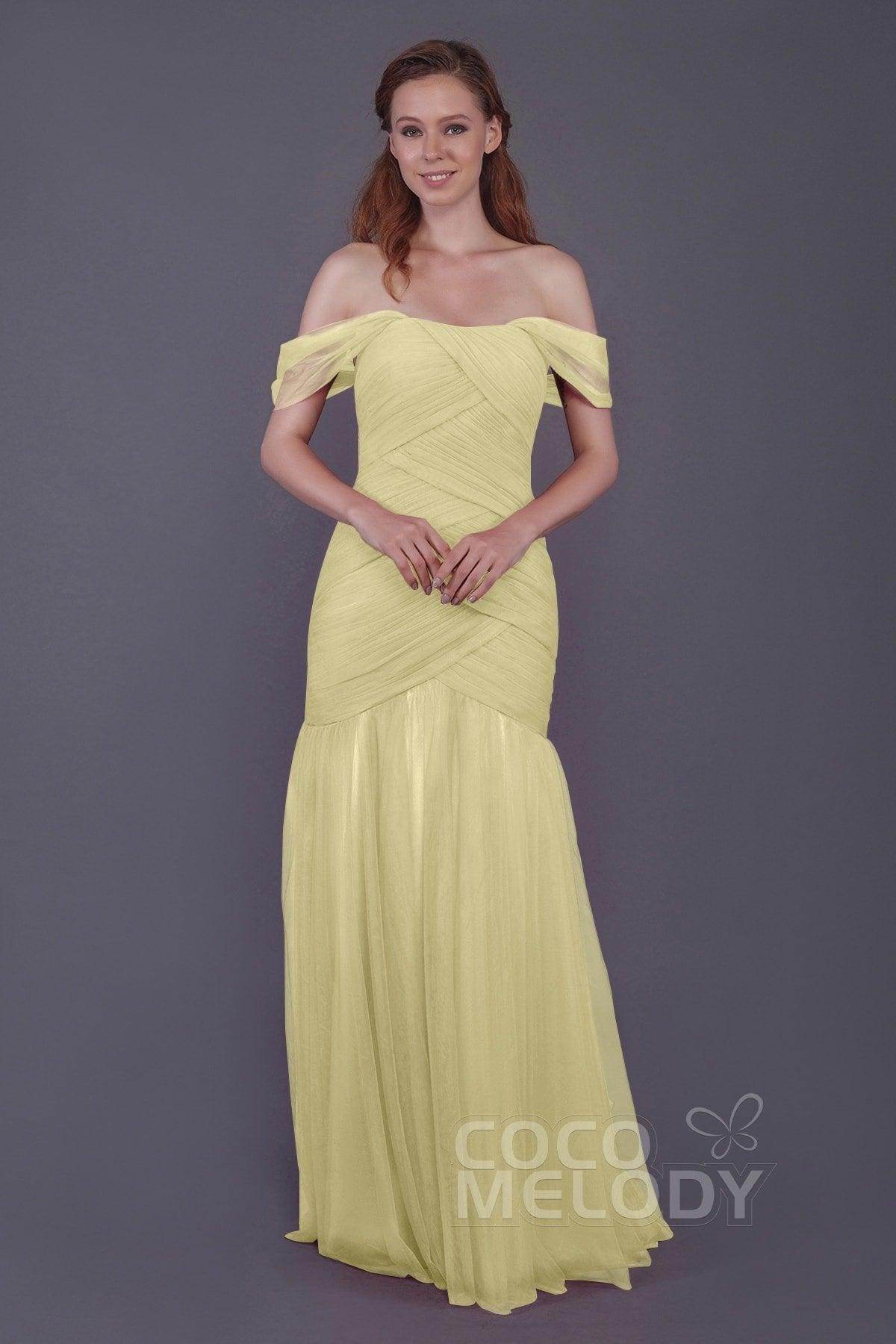 Trumpet-Mermaid Floor Length Tulle Bridesmaid Dress PR3504 - COCOMELODY